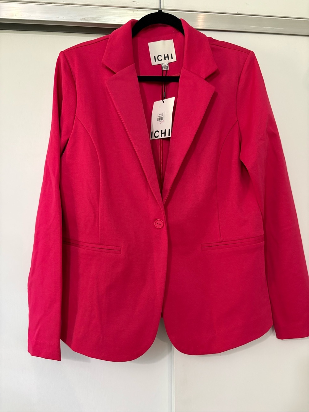 NWT ICHI size XL women’s Hot Pink Single-Button Blazer/Suit Jacket